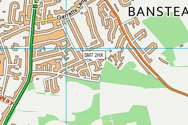 SM7 2HX map - OS VectorMap District (Ordnance Survey) SM7 2HX map - OS VectorMap District (Ordnance Survey)