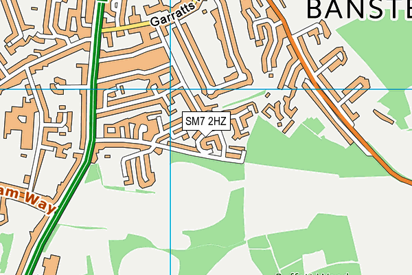 SM7 2HZ map - OS VectorMap District (Ordnance Survey) SM7 2HZ map - OS VectorMap District (Ordnance Survey)