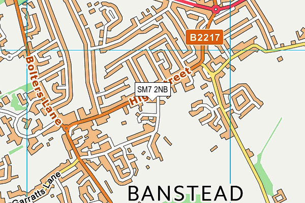 SM7 2NB map - OS VectorMap District (Ordnance Survey) SM7 2NB map - OS VectorMap District (Ordnance Survey)