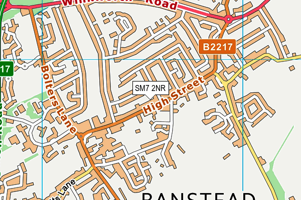 SM7 2NR map - OS VectorMap District (Ordnance Survey) SM7 2NR map - OS VectorMap District (Ordnance Survey)