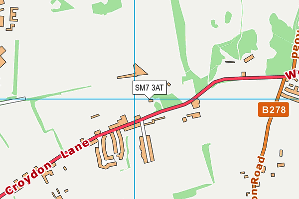 SM7 3AT map - OS VectorMap District (Ordnance Survey) SM7 3AT map - OS VectorMap District (Ordnance Survey)