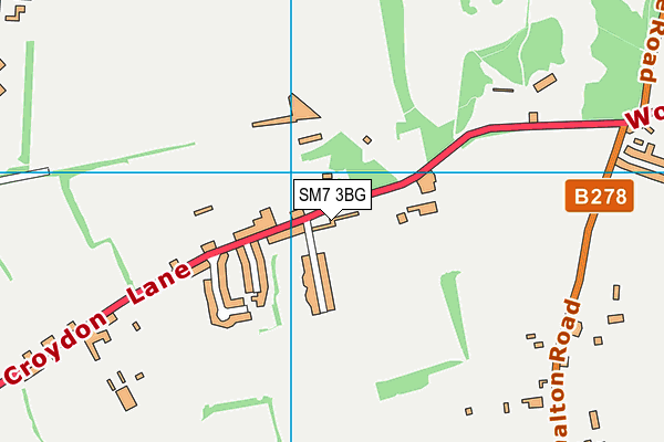 SM7 3BG map - OS VectorMap District (Ordnance Survey) SM7 3BG map - OS VectorMap District (Ordnance Survey)