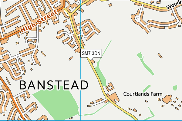 SM7 3DN map - OS VectorMap District (Ordnance Survey) SM7 3DN map - OS VectorMap District (Ordnance Survey)
