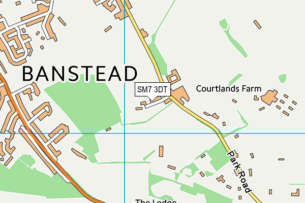 SM7 3DT map - OS VectorMap District (Ordnance Survey) SM7 3DT map - OS VectorMap District (Ordnance Survey)