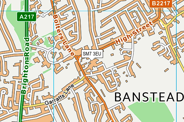SM7 3EU map - OS VectorMap District (Ordnance Survey) SM7 3EU map - OS VectorMap District (Ordnance Survey)