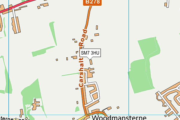 SM7 3HU map - OS VectorMap District (Ordnance Survey) SM7 3HU map - OS VectorMap District (Ordnance Survey)