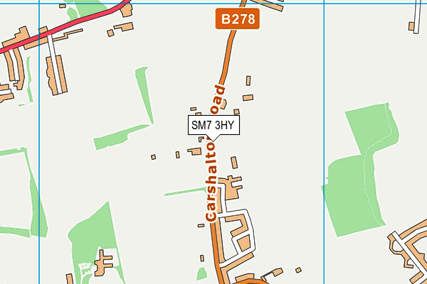 SM7 3HY map - OS VectorMap District (Ordnance Survey) SM7 3HY map - OS VectorMap District (Ordnance Survey)