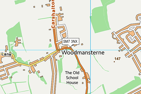 SM7 3NX map - OS VectorMap District (Ordnance Survey) SM7 3NX map - OS VectorMap District (Ordnance Survey)