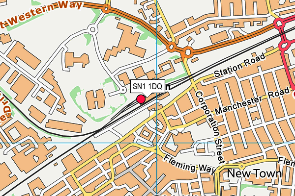 SN1 1DQ map - OS VectorMap District (Ordnance Survey) SN1 1DQ map - OS VectorMap District (Ordnance Survey)