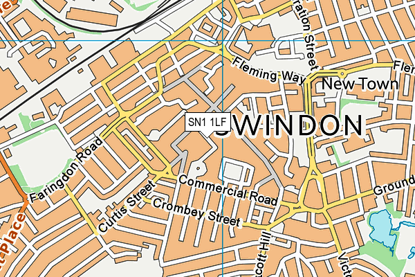 SN1 1LF map - OS VectorMap District (Ordnance Survey)