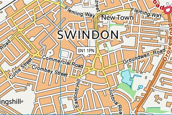 SN1 1PN map - OS VectorMap District (Ordnance Survey) SN1 1PN map - OS VectorMap District (Ordnance Survey)
