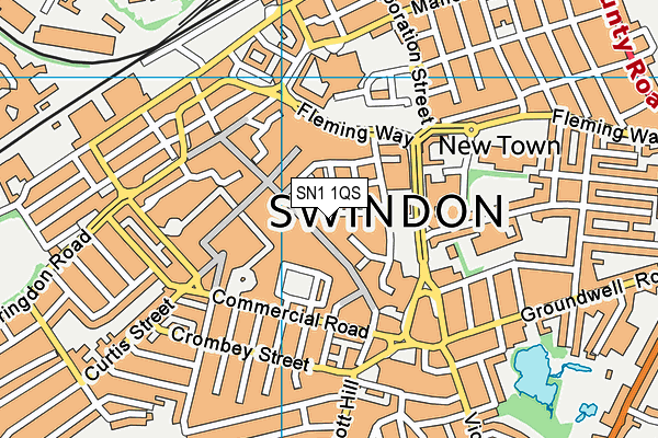 SN1 1QS map - OS VectorMap District (Ordnance Survey)