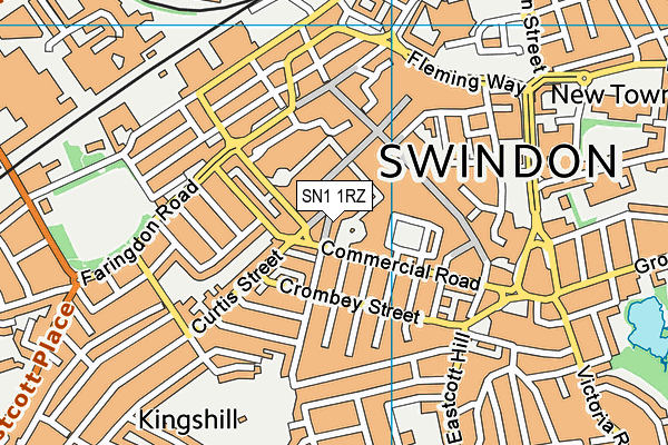 SN1 1RZ map - OS VectorMap District (Ordnance Survey) SN1 1RZ map - OS VectorMap District (Ordnance Survey)