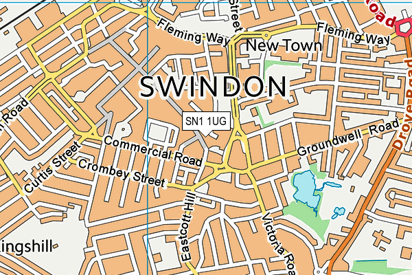 SN1 1UG map - OS VectorMap District (Ordnance Survey)