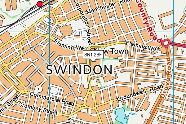 SN1 2BF map - OS VectorMap District (Ordnance Survey) SN1 2BF map - OS VectorMap District (Ordnance Survey)