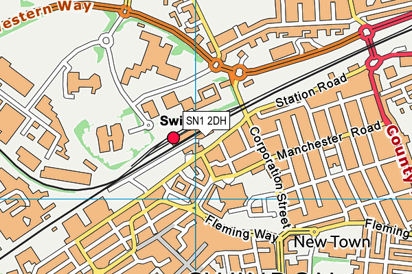 SN1 2DH map - OS VectorMap District (Ordnance Survey)