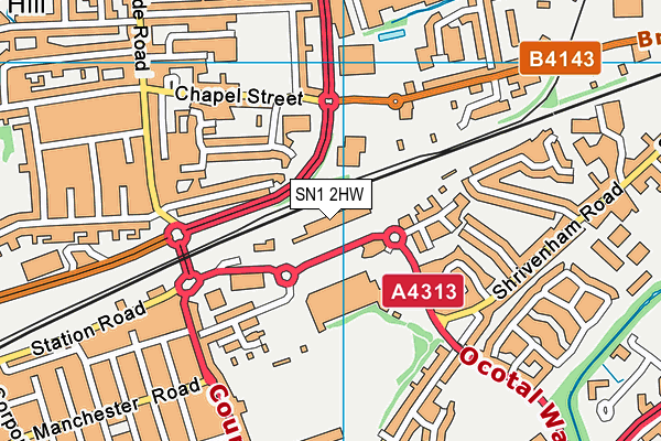 SN1 2HW map - OS VectorMap District (Ordnance Survey) SN1 2HW map - OS VectorMap District (Ordnance Survey)