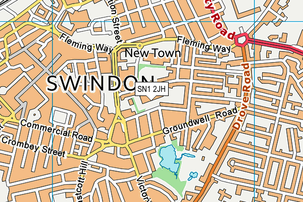 SN1 2JH map - OS VectorMap District (Ordnance Survey) SN1 2JH map - OS VectorMap District (Ordnance Survey)