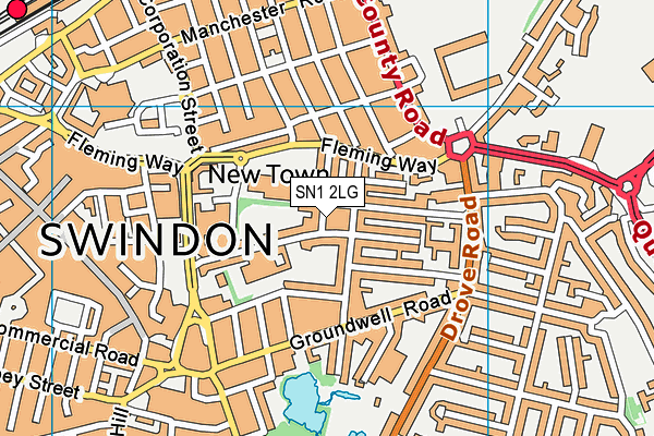 SN1 2LG map - OS VectorMap District (Ordnance Survey) SN1 2LG map - OS VectorMap District (Ordnance Survey)