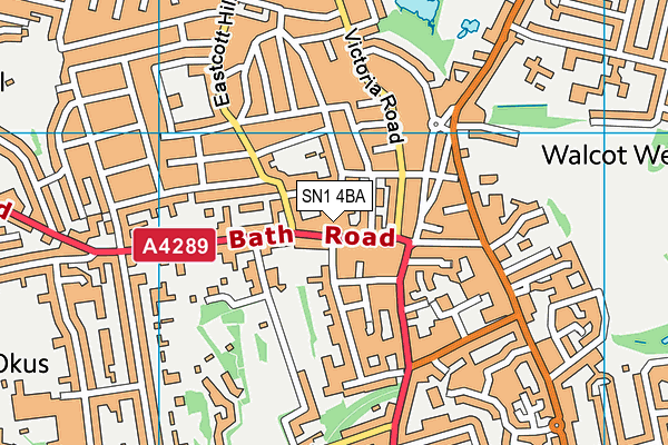 SN1 4BA map - OS VectorMap District (Ordnance Survey) SN1 4BA map - OS VectorMap District (Ordnance Survey)