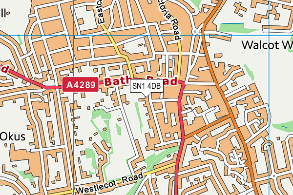 SN1 4DB map - OS VectorMap District (Ordnance Survey)