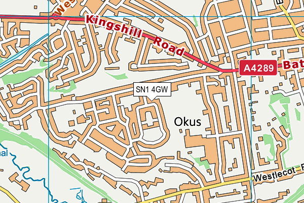 SN1 4GW map - OS VectorMap District (Ordnance Survey)