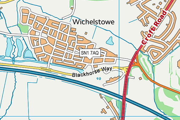 SN1 7AQ map - OS VectorMap District (Ordnance Survey) SN1 7AQ map - OS VectorMap District (Ordnance Survey)