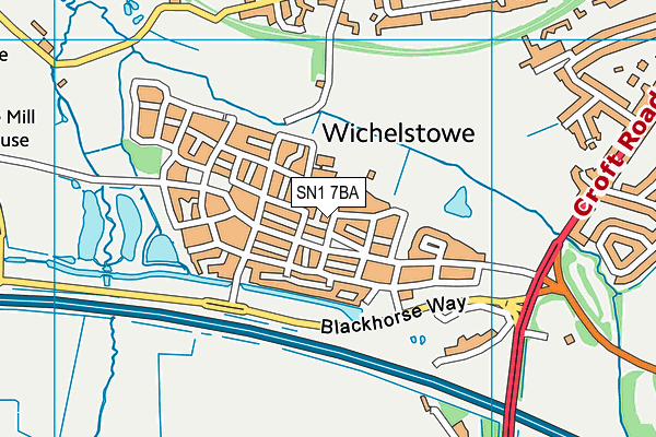 SN1 7BA map - OS VectorMap District (Ordnance Survey) SN1 7BA map - OS VectorMap District (Ordnance Survey)