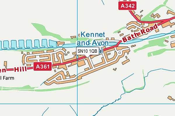 SN10 1QB map - OS VectorMap District (Ordnance Survey) SN10 1QB map - OS VectorMap District (Ordnance Survey)