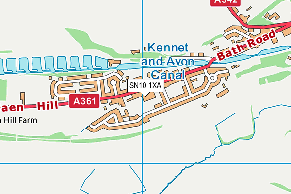 SN10 1XA map - OS VectorMap District (Ordnance Survey) SN10 1XA map - OS VectorMap District (Ordnance Survey)