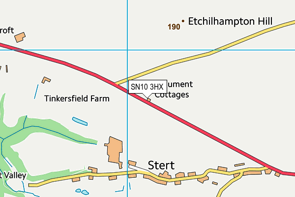 SN10 3HX map - OS VectorMap District (Ordnance Survey) SN10 3HX map - OS VectorMap District (Ordnance Survey)