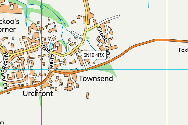 SN10 4RX map - OS VectorMap District (Ordnance Survey) SN10 4RX map - OS VectorMap District (Ordnance Survey)