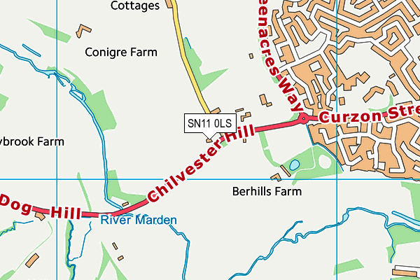 SN11 0LS map - OS VectorMap District (Ordnance Survey)