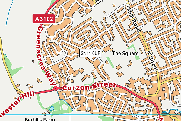 SN11 0UF map - OS VectorMap District (Ordnance Survey) SN11 0UF map - OS VectorMap District (Ordnance Survey)