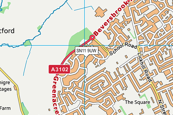 SN11 9UW map - OS VectorMap District (Ordnance Survey) SN11 9UW map - OS VectorMap District (Ordnance Survey)