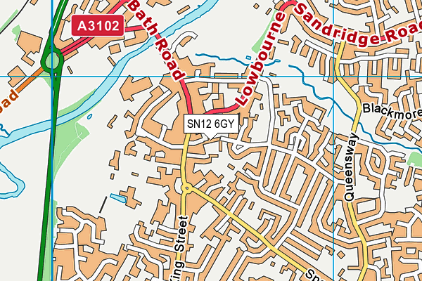SN12 6GY map - OS VectorMap District (Ordnance Survey)