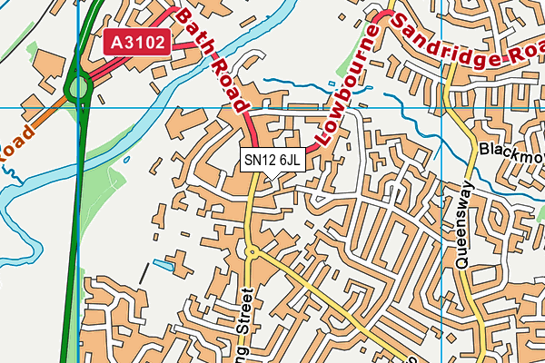 SN12 6JL map - OS VectorMap District (Ordnance Survey)