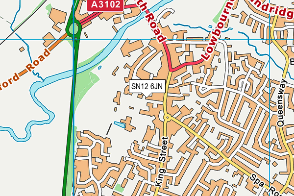 SN12 6JN map - OS VectorMap District (Ordnance Survey)
