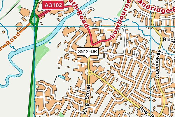 SN12 6JR map - OS VectorMap District (Ordnance Survey)