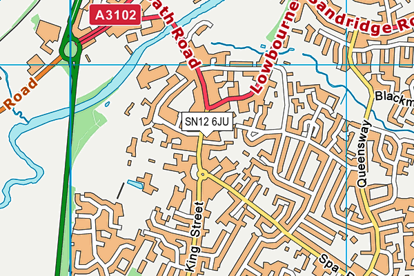 SN12 6JU map - OS VectorMap District (Ordnance Survey)
