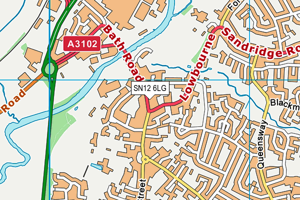 SN12 6LG map - OS VectorMap District (Ordnance Survey)
