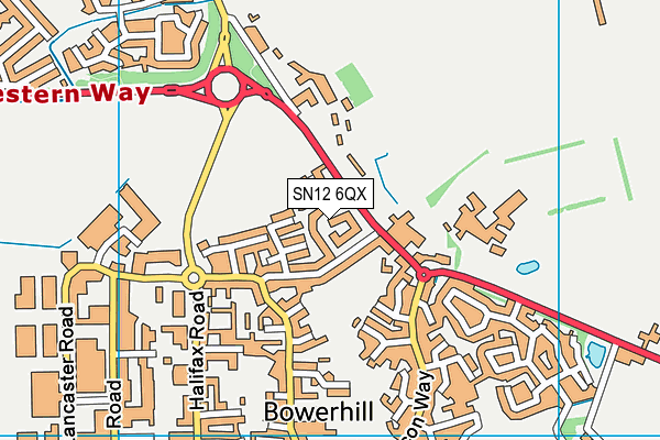 SN12 6QX map - OS VectorMap District (Ordnance Survey)