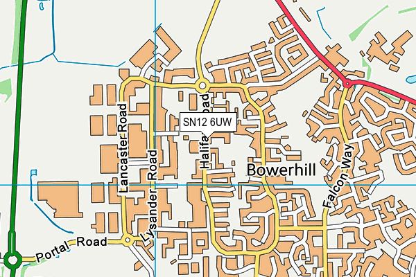 SN12 6UW map - OS VectorMap District (Ordnance Survey)