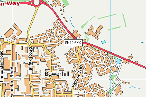 SN12 6XX map - OS VectorMap District (Ordnance Survey)