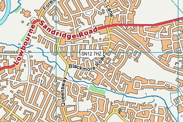 SN12 7HZ map - OS VectorMap District (Ordnance Survey)