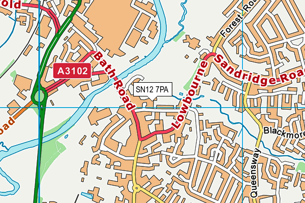 SN12 7PA map - OS VectorMap District (Ordnance Survey) SN12 7PA map - OS VectorMap District (Ordnance Survey)