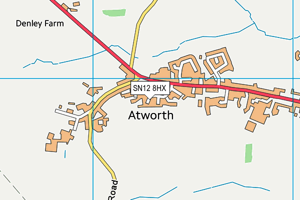 SN12 8HX map - OS VectorMap District (Ordnance Survey) SN12 8HX map - OS VectorMap District (Ordnance Survey)