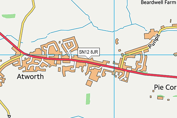 SN12 8JR map - OS VectorMap District (Ordnance Survey)