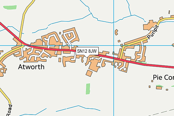 SN12 8JW map - OS VectorMap District (Ordnance Survey) SN12 8JW map - OS VectorMap District (Ordnance Survey)