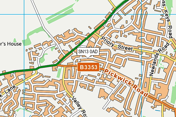 SN13 0AD map - OS VectorMap District (Ordnance Survey) SN13 0AD map - OS VectorMap District (Ordnance Survey)